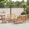 vidaXL Set Divano da Giardino 5 pcs Naturale Legno di teak solido