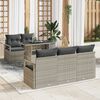 vidaXL Set Divano da Giardino 6 pcs Grigio chiaro Poly Rattan