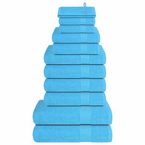 vidaXL Set di asciugamani 12 pezzi FROGN Turchese 360 g/m&sup2;