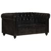 vidaXL Divano Chesterfield a 2 Posti Nero in Vera Pelle