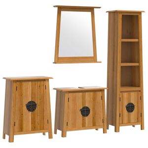 vidaXL Set Mobili da Bagno 4 pz in Legno Massello di Pino