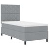vidaXL Letto a molle con materasso Grigio chiaro 100 x 200 cm Tessuto