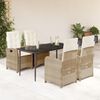 vidaXL Set da Pranzo da Giardino 5 pz con Cuscini Beige in Polyrattan