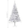 vidaXL Albero di Natale Preilluminato con Palline Argento 210 cm PET