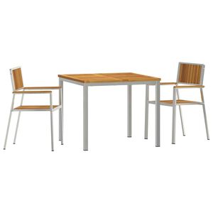 vidaXL Set da pranzo per esterni 3 pz 90 x 90 x 75 cm