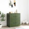 vidaXL Credenza Verde Oliva 67x39x73 cm in Acciaio