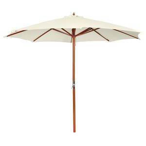 vidaXL Ombrellone 300x258 cm Bianco Sabbia