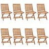 vidaXL Sedie da Giardino Pieghevoli con Cuscini 8 pz Massello di Teak