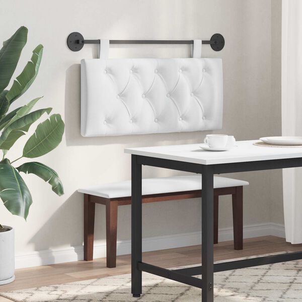 vidaXL Testata appesa Bianco 100 x 55 x 7 cm Tessuto