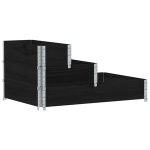 vidaXL Fioriera Rialzata a 3 Livelli Nera 120x80 cm Legno di Pino