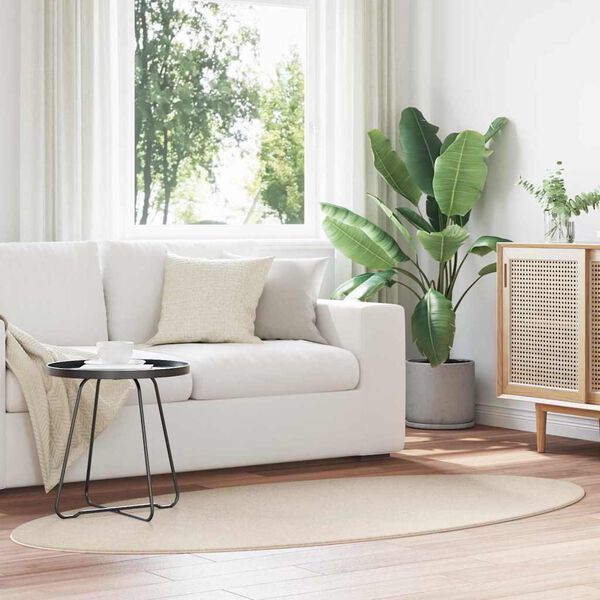 vidaXL Tappeti per area Ovale HUARTE Beige 100 x 200 cm