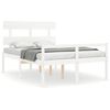 vidaXL Letto per Anziani Bianco Testiera Small Double Legno Massello