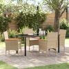 vidaXL Set da Pranzo per Giardino con cuscino 5 pcs Beige polyrattan
