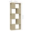 vidaXL Libreria/Divisorio Rovere Sonoma 60x24x155 cm