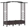 vidaXL Letto rialzato con traliccio e ruote Marrone 169 x 40 x 129 cm