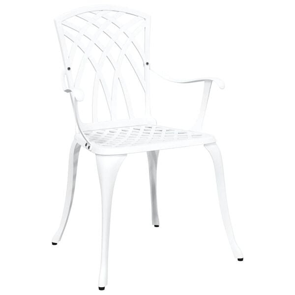 vidaXL Sedia da Giardino 2 pcs Bianco 53 x 51 x 88,5cm Alluminio