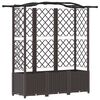 vidaXL Letto Rialzato con Griglia e Tetto Marrone 163 x 40 x 141 cm PP