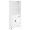 vidaXL Credenza Bianca 69,5x34x180 cm in Legno Multistrato