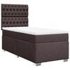 vidaXL Giroletto a Molle con Materasso Marrone Scuro 80x200 cm Tessuto