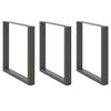 vidaXL Gambe per tavolo da pranzo a forma di U 3 pz Antracite 90x(72-73) cm Acciaio