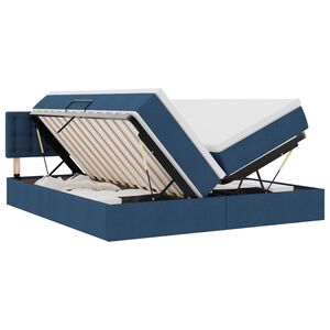 vidaXL Letto con contenitore LED e materasso Blu 180 x 200 cm Tessuto