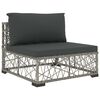 vidaXL Set Divani da Giardino 8 pz con Cuscini in Polyrattan Grigio