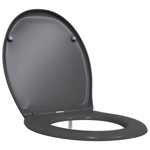 vidaXL Sedile del WC Antracite 47 x 37 x 4 cm Duroplast