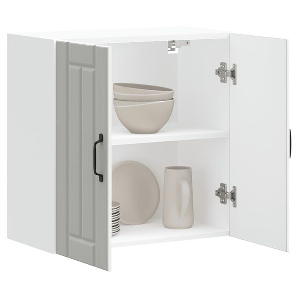 vidaXL Pensile da Cucina Lucca Bianco in Legno Multistrato