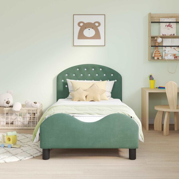 vidaXL Struttura letto bambini con testata Verde Mare 80 x 160 cm