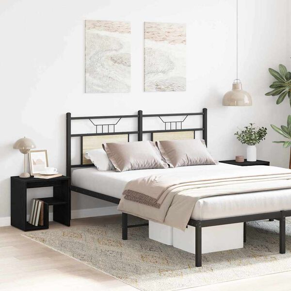 vidaXL Armadio da Notte 2 pcs Rovere Nero 40 x 30 x 40 cm