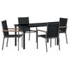 vidaXL Set da Pranzo per Giardino 5 pz Nero