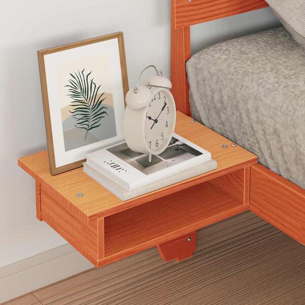 vidaXL Struttura del letto Marrone cerato 75 x 190 cm Pino massello