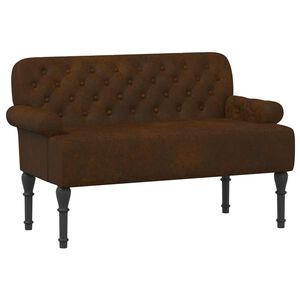 vidaXL Loveseat con bottoni imbottiti Marrone 120 x 65 x 78 cm