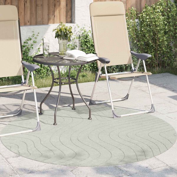 vidaXL Tappeti per area Rotondo PALMERAS Verde &Oslash; 120 CM Poliestere