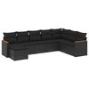 vidaXL Set Divani da Giardino con Cuscini 8 pz Nero in Polyrattan