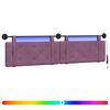 vidaXL Testiera sospesa Con luce LED Viola Velluto