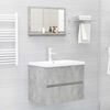 vidaXL Specchio da Bagno Grigio Cemento 60x10,5x37cm Legno Multistrato