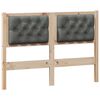 vidaXL Testiera marrone e grigio scuro 120 cm Legno di pino massello