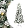vidaXL Albero di Natale Artificiale con Rami Pieghevoli Verde e Bianco