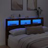 vidaXL Testiera con Contenitore a LED Rovere Fumo 180x17x102 cm