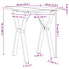 vidaXL Tavolo da Pranzo Telaio a Y 60x60x75 cm Legno Pino e Acciaio