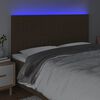 vidaXL Testiera a LED Marrone Scuro 160x5x118/128 cm in Tessuto