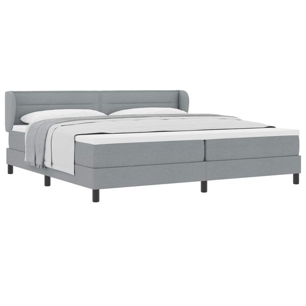 vidaXL Letto a molle con materasso Grigio chiaro 200 x 200 cm Tessuto