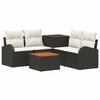 vidaXL Set di divani 6 pz Nero e Bianco Crema