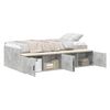 vidaXL Struttura del letto con cassetto Grigio cemento 100 x 200 cm