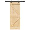 vidaXL Porta Scorrevole con Set Hardware 80x210 cm Legno Massello Pino