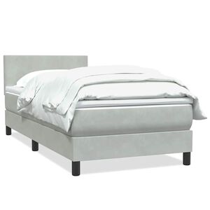 vidaXL Giroletto a Molle con Materasso Grigio Chiaro 90x220 cm Velluto