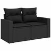 vidaXL Set Divani da Giardino con Cuscini 8 pz Nero Polyrattan Acacia