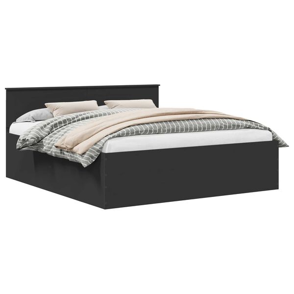vidaXL Struttura del letto Nero 200 x 200 cm Legno multistrato