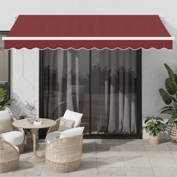 vidaXL Tenda da Sole Retrattile Automatica Bordò 350x250 cm